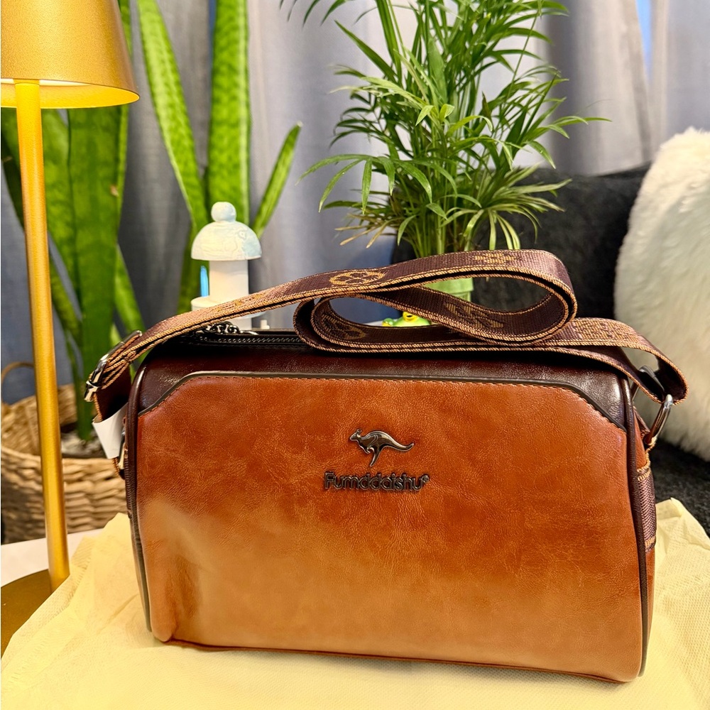 FUMDDAISHU FASHION Soft Leather Crossbody Versatile Boston Bag In Brown - Picture 3 of 16